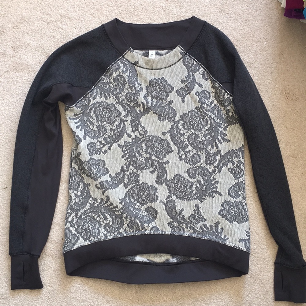 Lululemon Crewneck Sweatshirt Gray Jacquard Size 4